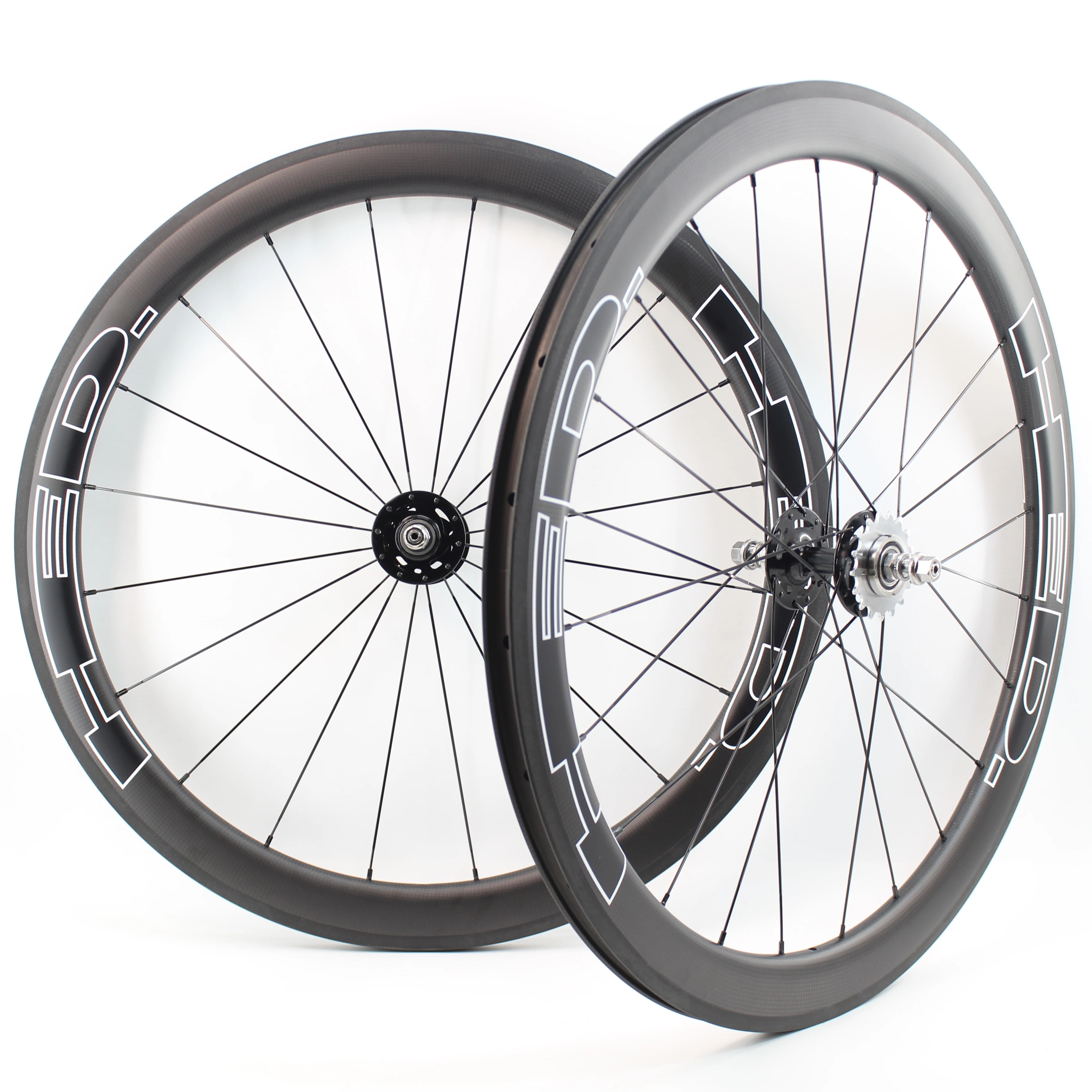 New 700C Track Fixed Gear Bike Matt 3K UD Full Carbon Fibre Tubular Clincher Tubeless Rims Carbon Bicycle wheels Carbon Wheelset