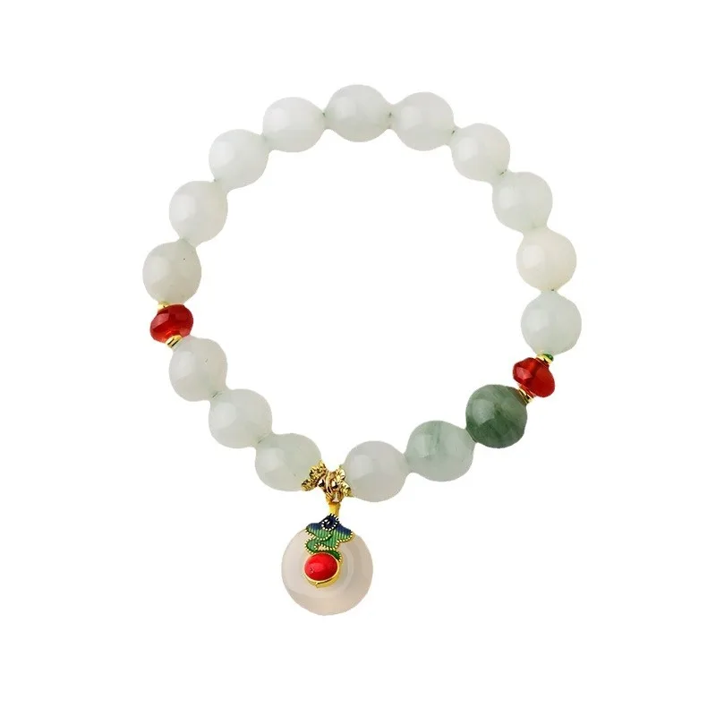 Natural Jade Ancient Style Tianshan Jade Bracelet Peace Buckle Pendant Hanfu Chinese Accessory Holiday Gift