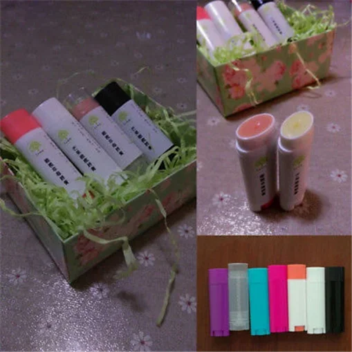 50pcs 4.5g / 0.15oz Empty Plastic Oval Flat Tubes Lip Balm Tubes Homemade Lipstick Containers DIY Cosmetic Bottles multi colour