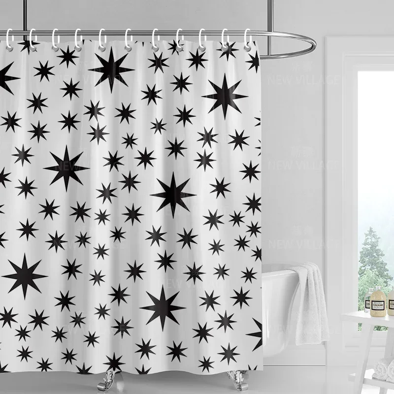 Home decoration shower curtains bathroom waterproof curtain fabric Living Room Modern Nordic Modern geometric pattern simple