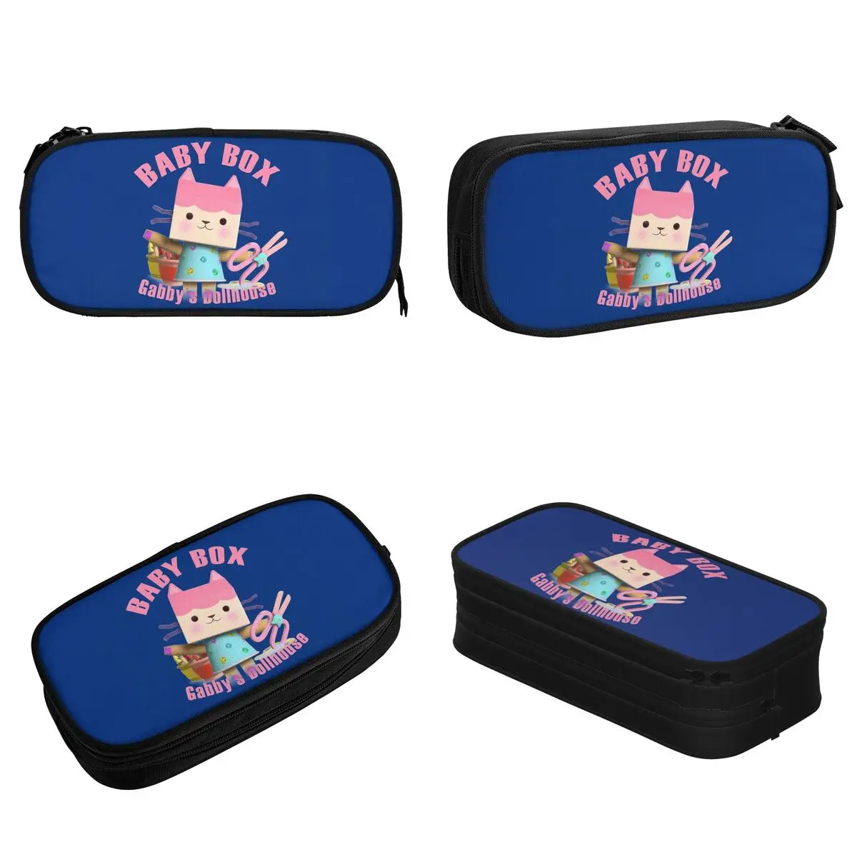 Cute Gabbys Dollhouse Family Cat Pencil Case Cute Kids Pencilcases Pen Box for Girls Boys Big Bag Office Gifts Stationery