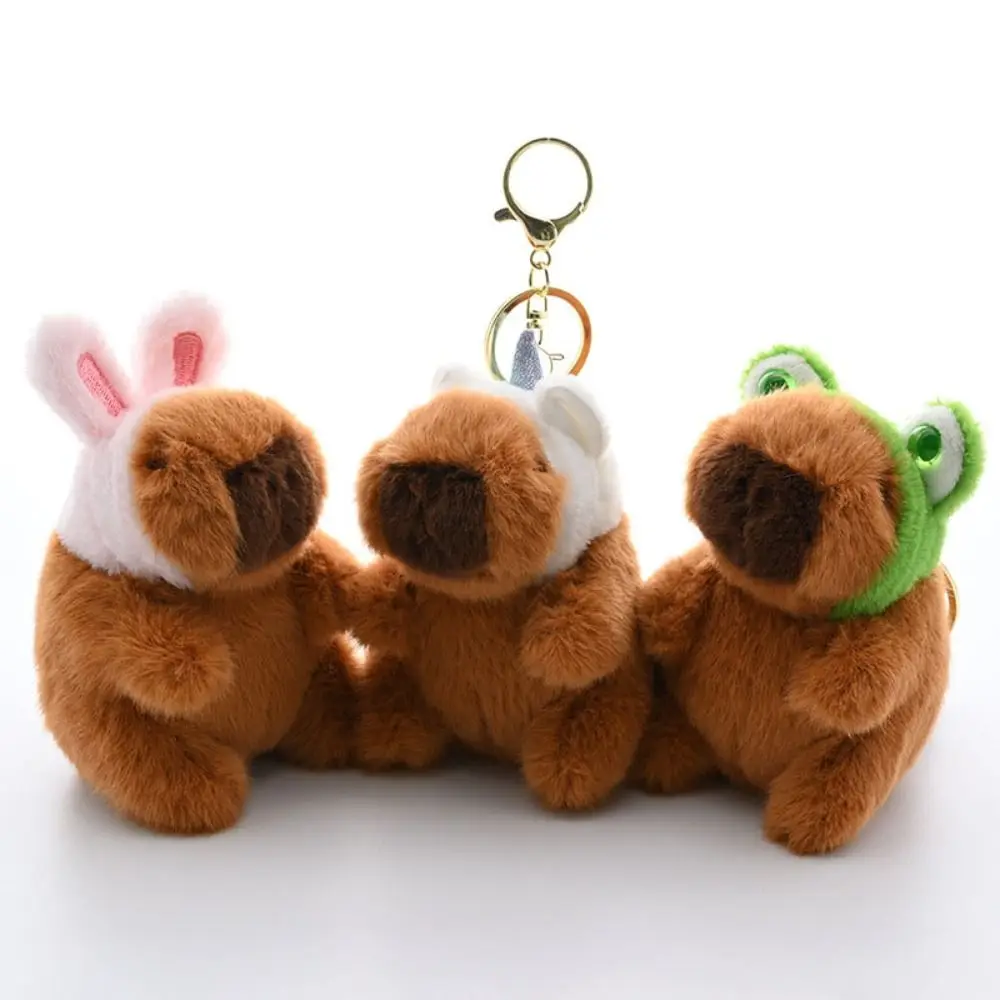 Exquisite Creative Capibala Toys Plush Pendant Cartoon Cute Capybara Plush Doll Keyring Bag Hanging Backpack Decor Girls