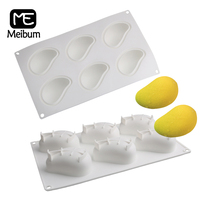 Meibum Mangifera Design Silicone Cake Moulds Fruit Mousse 6 Cavity Mango Pastry Baking Tools Dessert Kitchen Bakeware