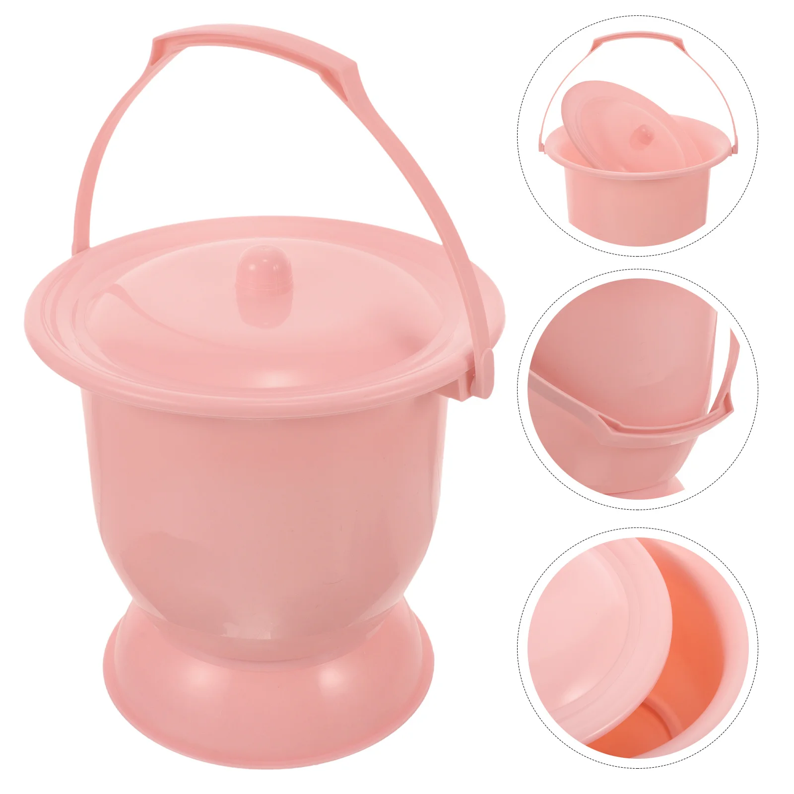 

Plastic Chamber Pot Portable Durable Spittoon Urine Pot Bedpan for Bedroom Elderly Use Lightweight Portable Toilet
