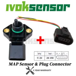 0281002177 Nouveau Capteur de Pression Absolue du Collecteur MAP Pour AUDI A2 A3 A4 horizon TT 1.2 1.4 1.8 T 1.9 2.5 TDI 038906051 V10-72-1044