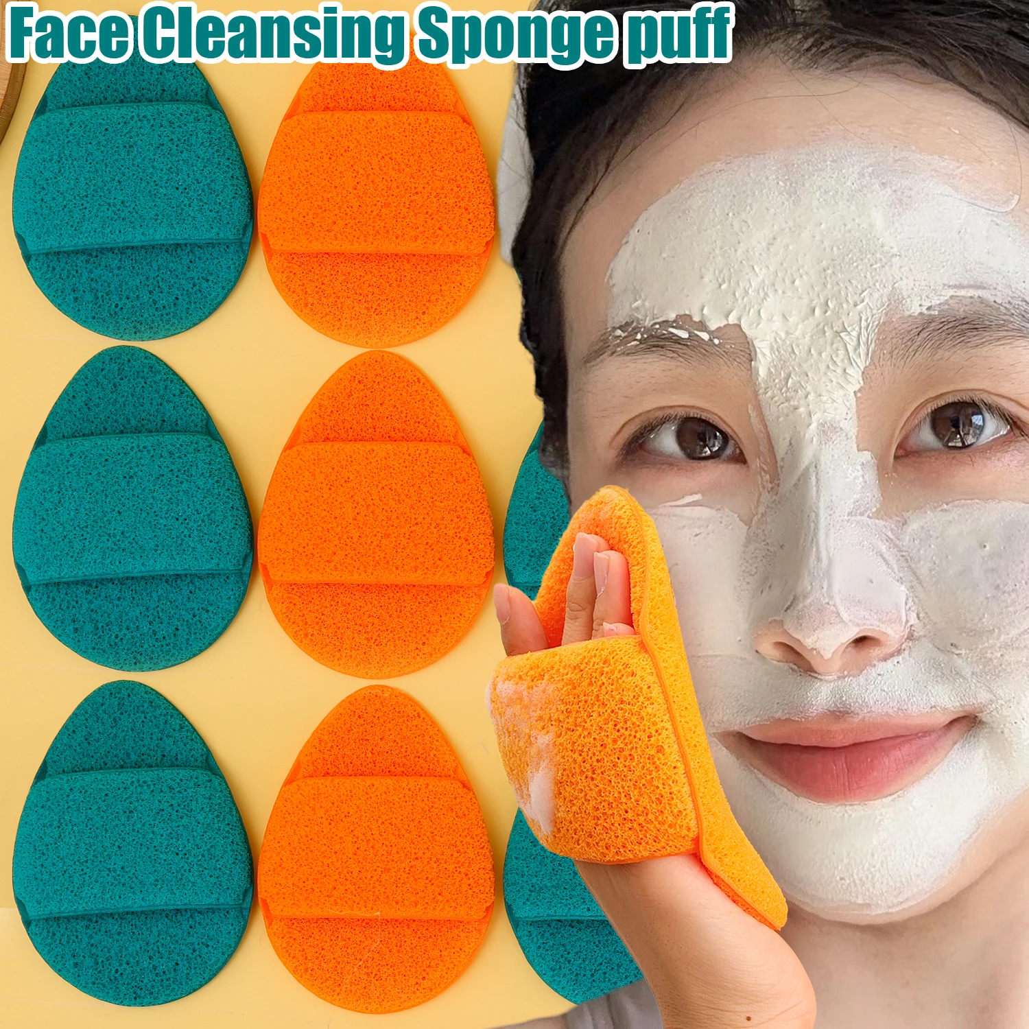 1/2PCS Face Wash Cleansing Puff Soft Cosmetic Sponge Deep Facial Cleansing Mask Makeup Remover Cosmetic Puff Reusable Clean Tool