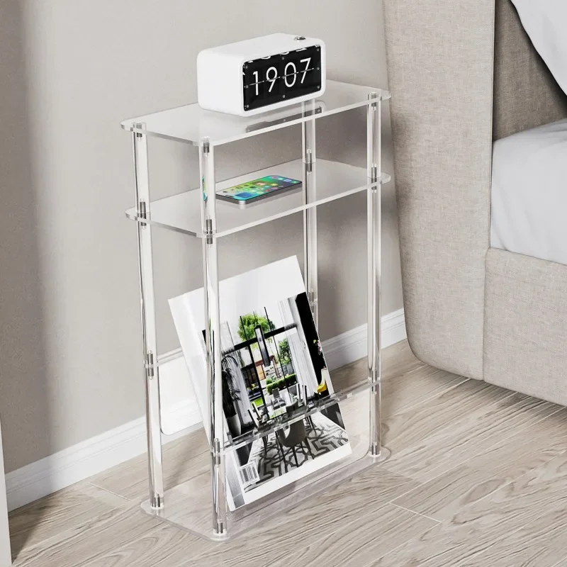

Internet celebrity acrylic coffee table three-layer magazine rack landing