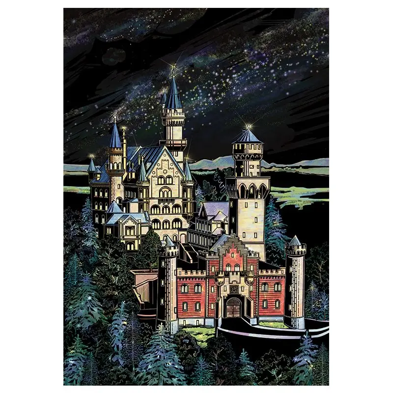 Colorful City Night Scene Scratching Paper Notebook Handmade DIY Creative Sandbox Notebook