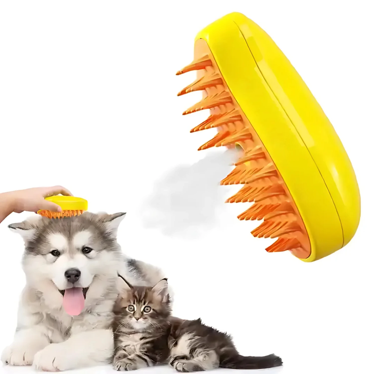 

Steamy Dog Brush Spray Cat Hair Brush 3 in1 Dog Brush Massage Pet Grooming Removing Tangled and Loose Hair