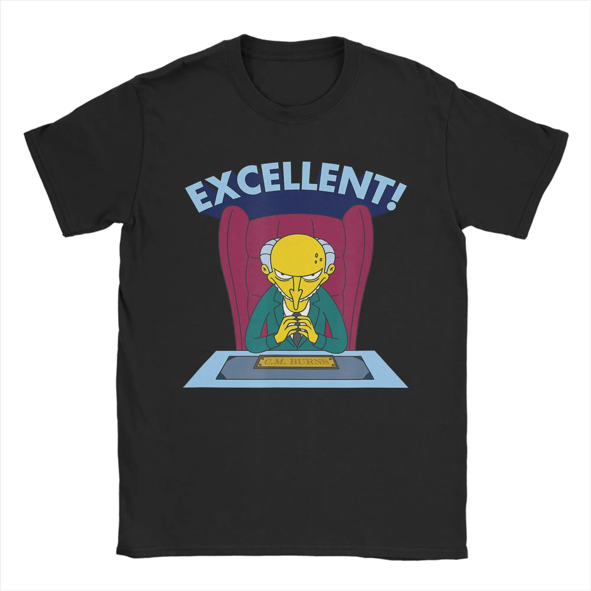 The Simpson Mr. Burns Excellent T-Shirts Men  Awesome Pure Cotton Tees Round Neck Short Sleeve T Shirts Graphic Printed Clothing