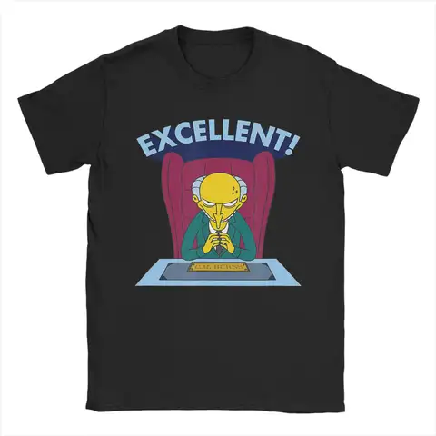 The Simpson Mr. Burns Excellent T-Shirts Men  Awesome Pure Cotton Tees Round Neck Short Sleeve T Shirts Graphic Printed Clothing