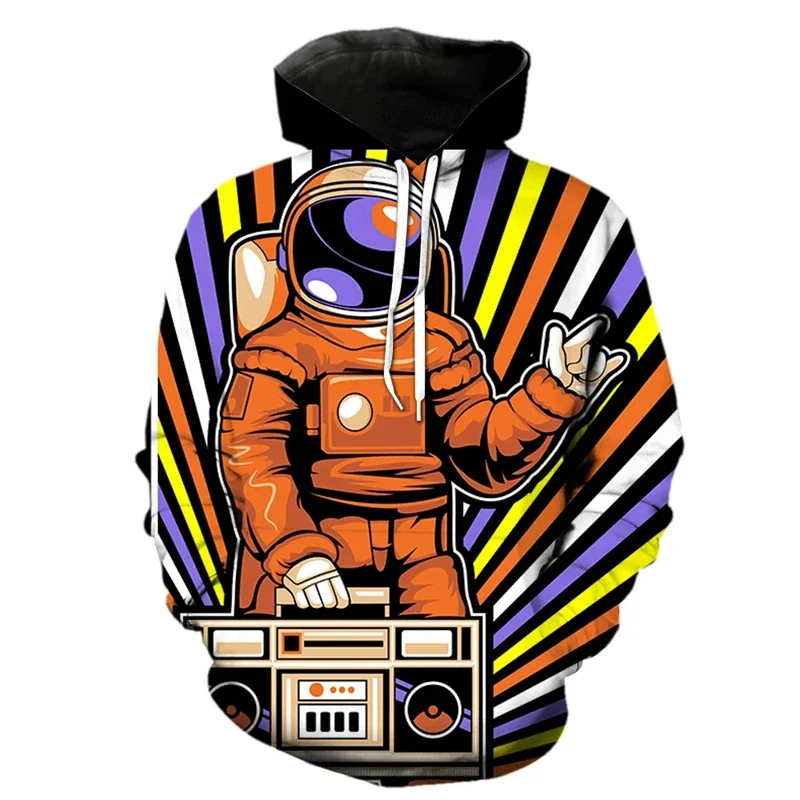 

Colourful Cartoon Astronaut Graphic Sweatshirts Funny Space 3D Printed Hoodies for Men Clothes Casual Kids Tracksuit Y2k Hoody