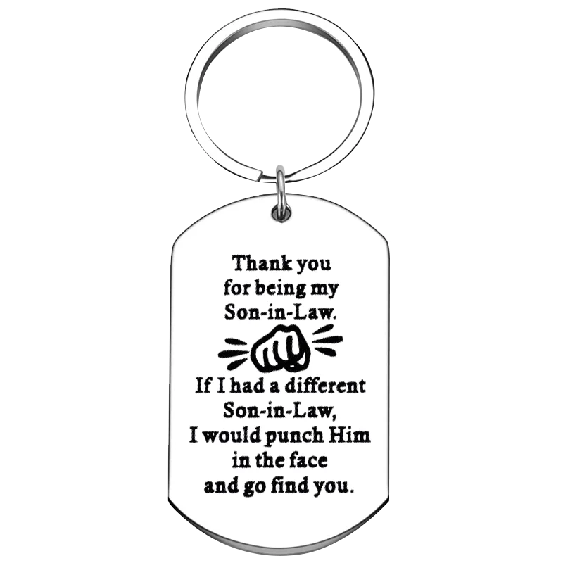 Cute Son-in-Law Gifts Keychain Bonus Son-in-Law Key Chain Pendant Jewelry Thank You for Being My Son-in-Law gift