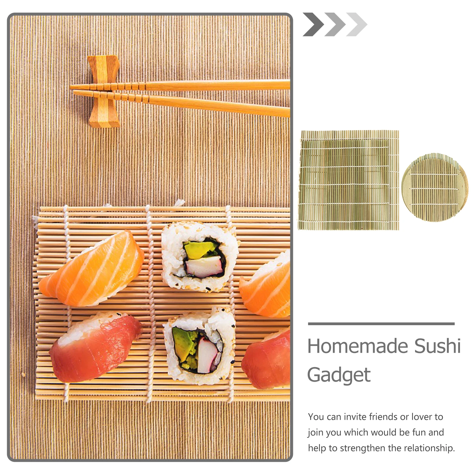

4pcs Roller Bamboo Rice Rolling Mat Making Tool Dense Smooth Sushi Gadget Home Restaurant Kitchen Utensil Homemade Mats