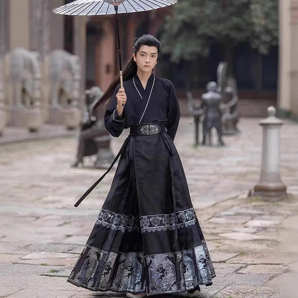 

Ming Han Clothing Horse-Face Skirt Thin and Glittering Snail Brocade Men's Women's Suit Spring Autumn Embroidered Cloak