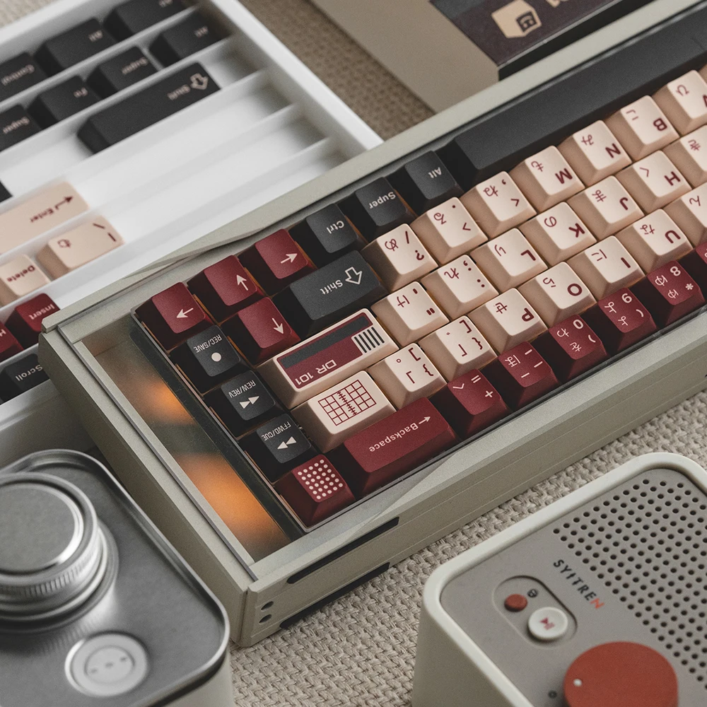 FBB Keycaps DR101 مجموعة أغطية مفاتيح صبغ PBT اليابانية لـ 60%، 75%، 80%، 96%، 100% أغطية مفاتيح ميكانيكية لملف الكرز 1.7 مم