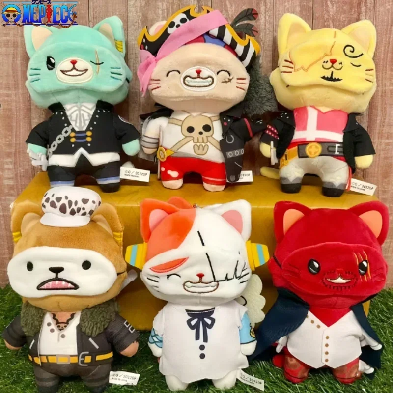 Original Anime One Piece Movic Withcat Plush Doll Cos Luffy Zoro Sanji Ace Patch Toys Stuffed Plush Pendant Festival Gifts