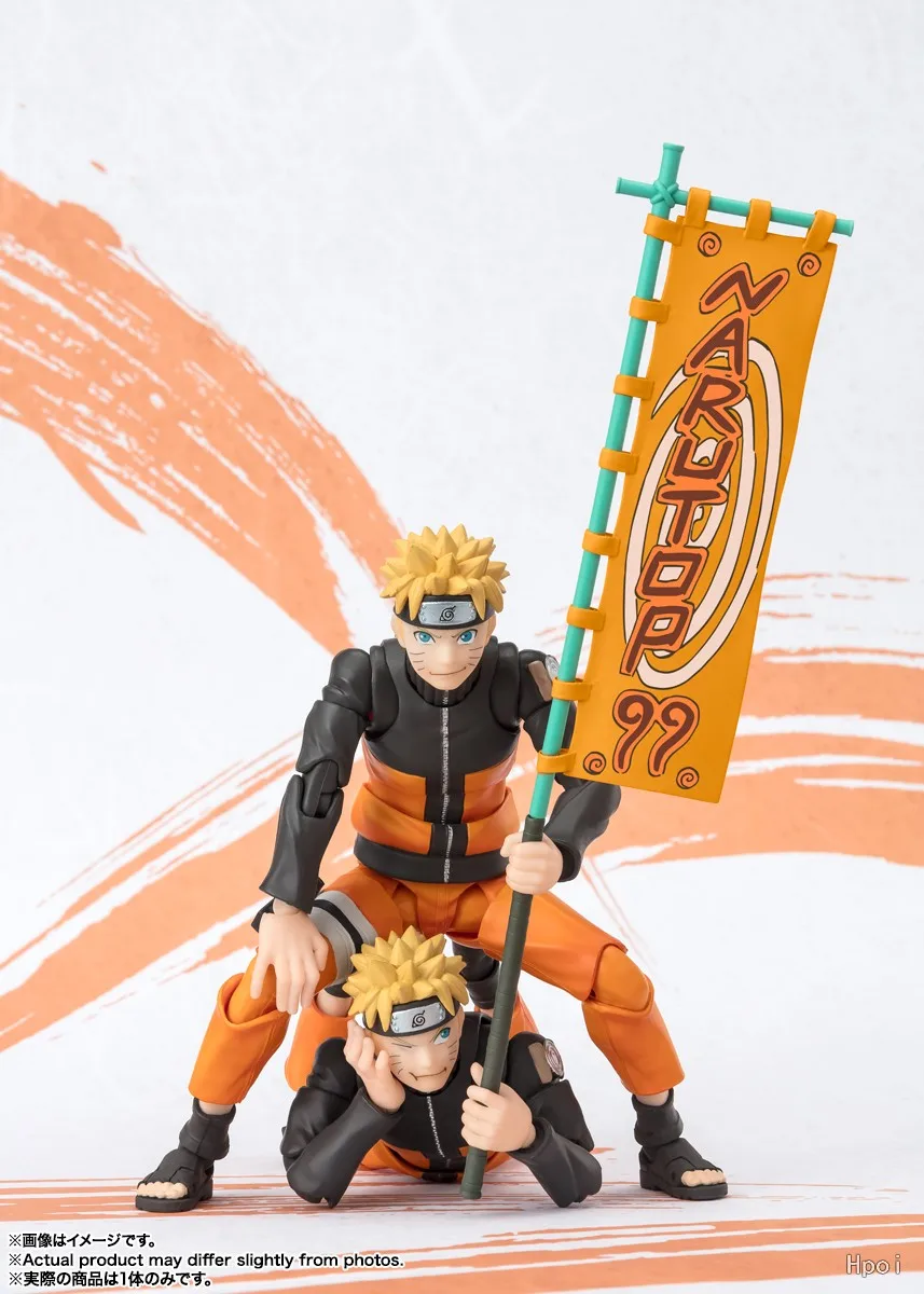 In stock Genuine Bandai Original S.H.FIGUARTS NARUTO UZUMAKI -NARUTOP99 EDITION-   Anime action figure assembly toy gift collec