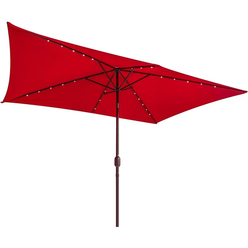 

Rectangular Solar Powered LED Lighted Patio Umbrella - 10' x 6.5'