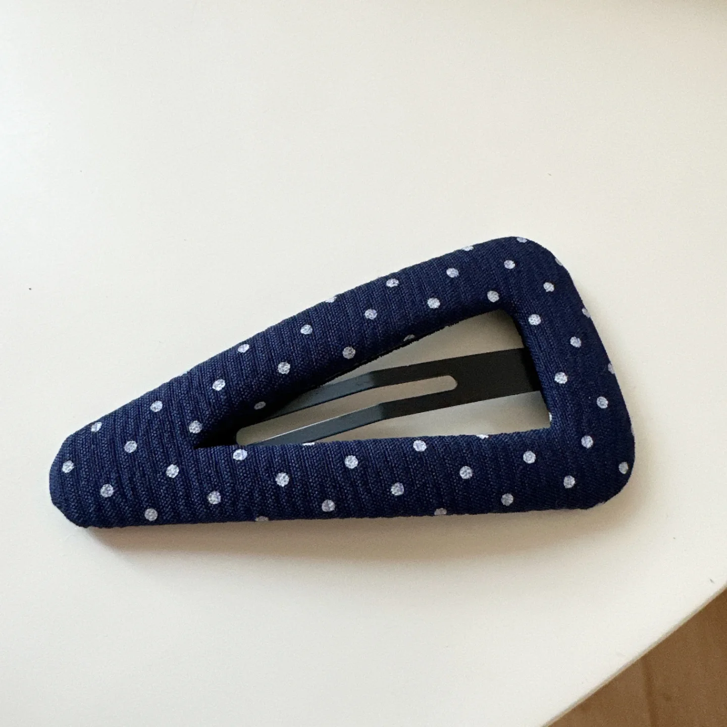 Vintage koreanische Haarspange, marineblau, gepunktet, Stoff-Haarnadel, handgefertigt, keine Schäden, Haar-Accessoires für Frauen, Haarspangen für Mädchen – Detail 30