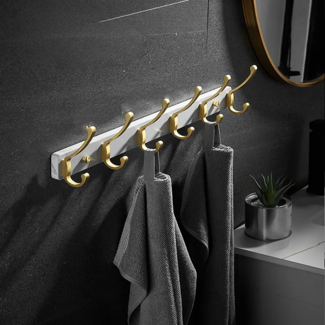 

Brushed Gold Bathroom Towel Hooks Wall Mounted Robe Hooks Marble Kitchen Towel Hook Gold Key Towel Hanger Holder Clothes Hook