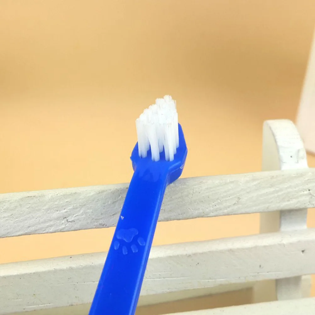 

2pcs Dual-Head Pet Toothbrush For Dogs Dental Care Tool Large Small Brush Heads Soft Bristles Angled Tapered Cleaner Teeth Gums