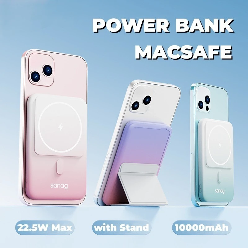 Wireless 10000mAh Power Bank Charger For iPhone External Auxiliary Battery Pack For iPhone 12 13 14 Macsafe Powerbank