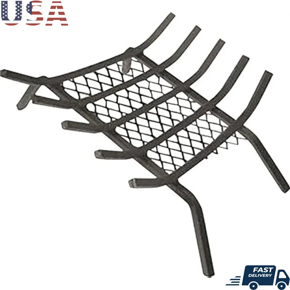 

27-дюймовая чугунная решетка для камина, императорский фиксатор, сверхмощный дизайн, чистые горячие огни, поддержка наружных дров