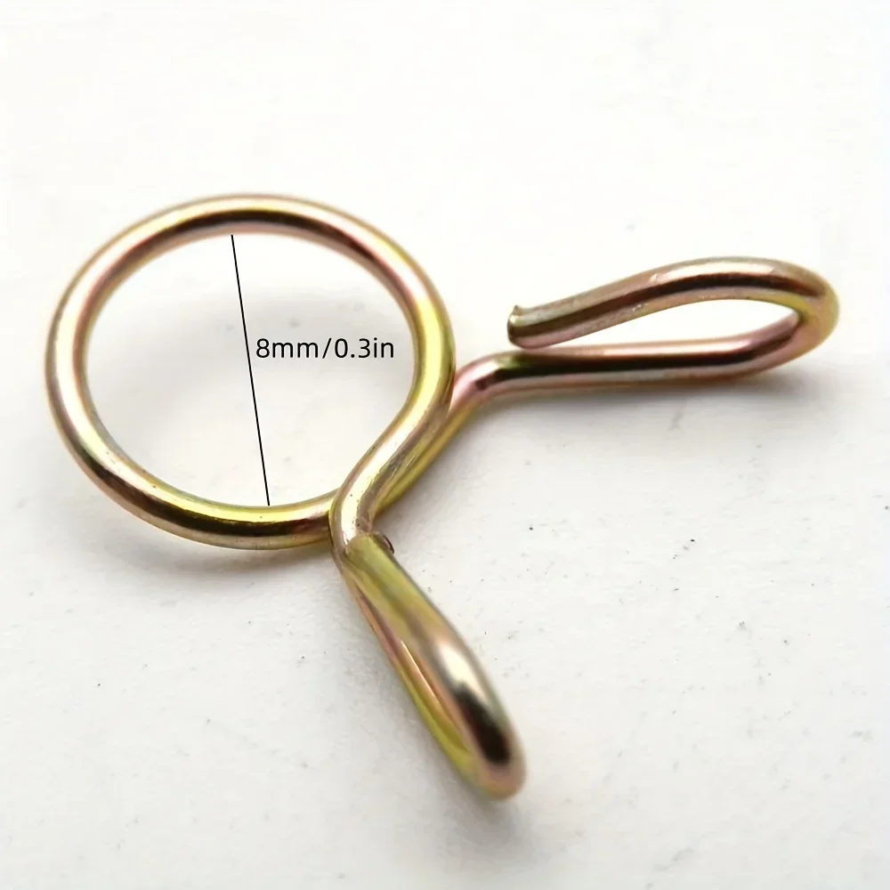 10/50PCs 8mm Oil Hose Clamps Motorcycle Scooter ATV Moped Fuel Line Hose Tubing Spring Clips Clamp Motorcycle Car Accessories