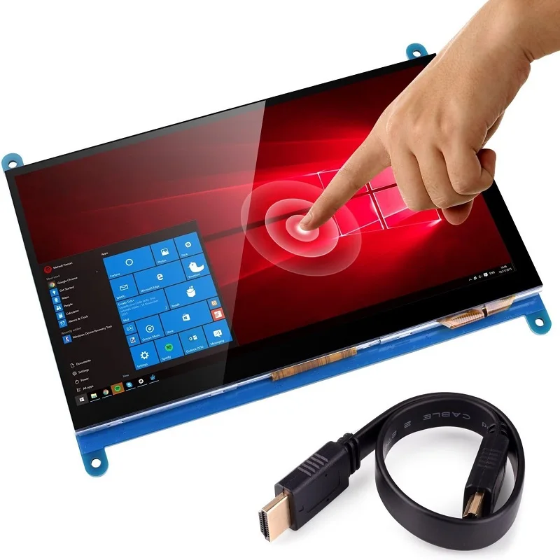 7 Inch Capacitive Touch Screen TFT LCD Display HDMI Module 1024x600 for Pi 3 2 Model Black PC Various Systems