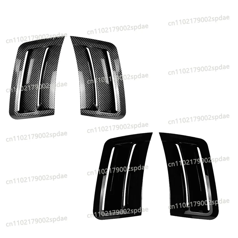 1Pair Gloss Black Front Bumper Air Vent Outlet Decor Cover Wind Knife Trim Splitter Accessory