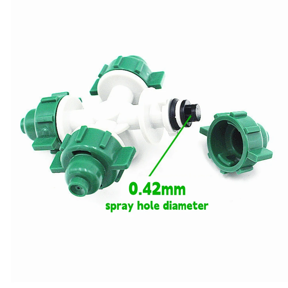 12 Types Misting Nozzle Kits Hanging Anti Drip Cross Type Irrigation System Adjustable Sprayer for Atomization Humidification