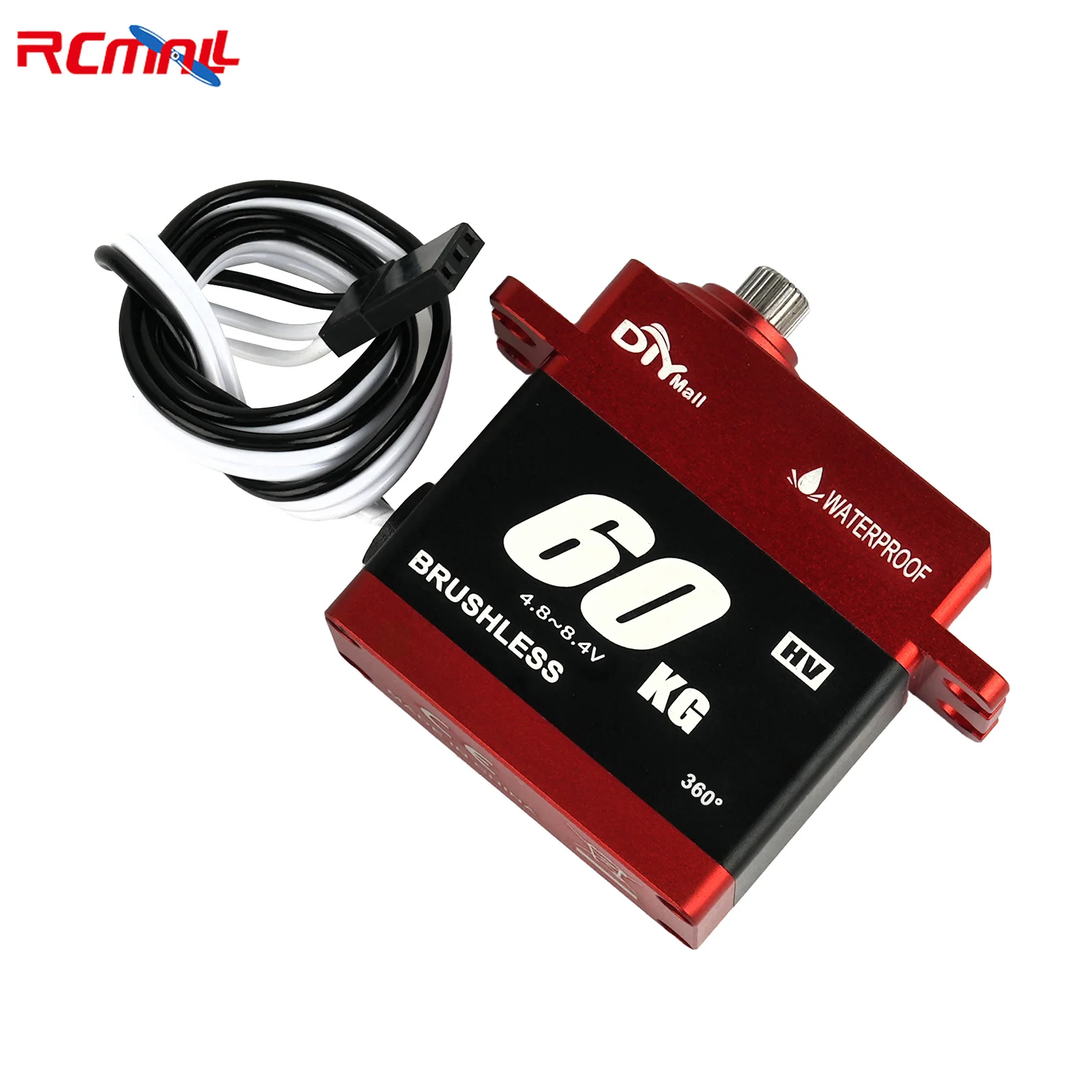 High Torque 60KG Digital Servo 360 Continuous Rotation Servo Brushless Motor Waterproof IP66 RC Servo for 1:8 1:10 RC Car