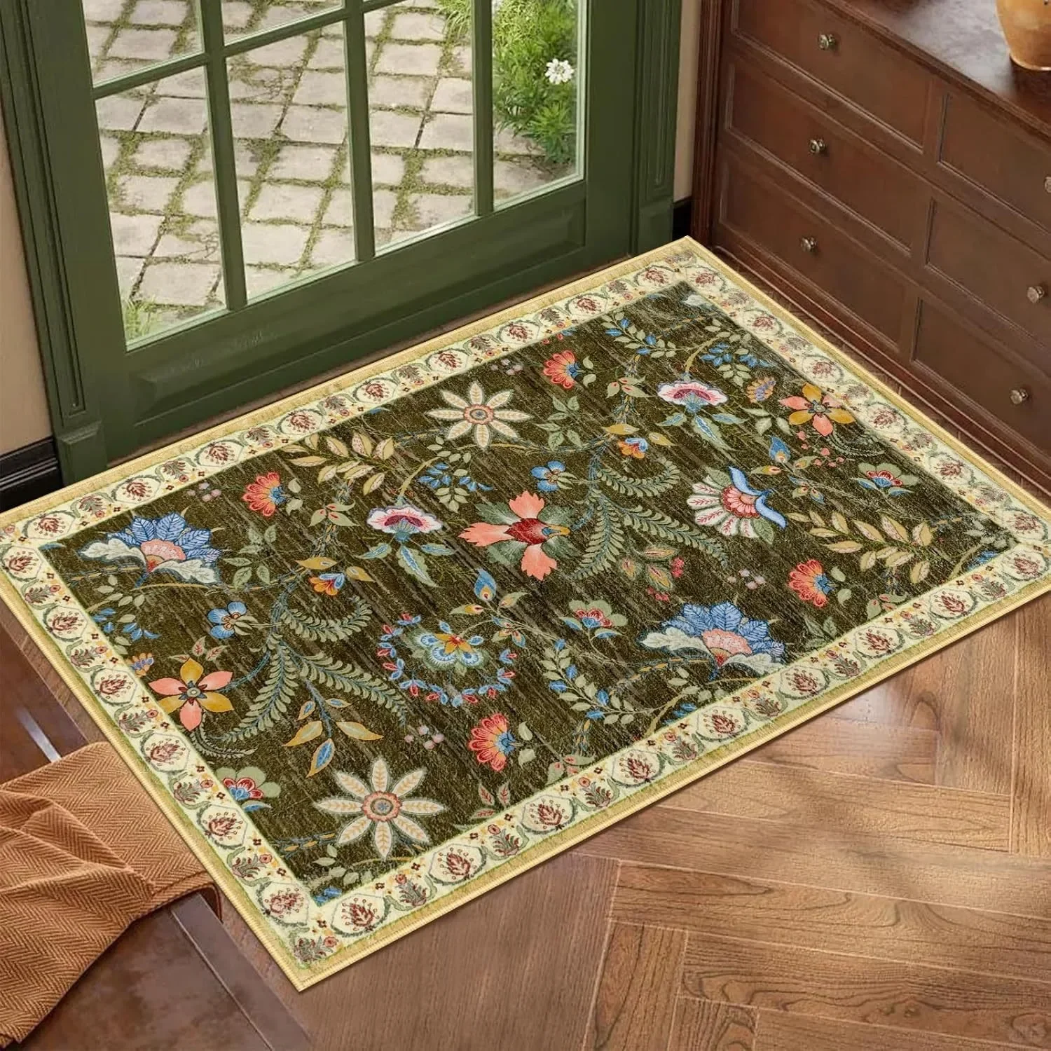 Retro Rural American Style Floor Mat Resistant To Dirty Toilet Door Floor Mat Entry Door Floor Mat Home Decoration