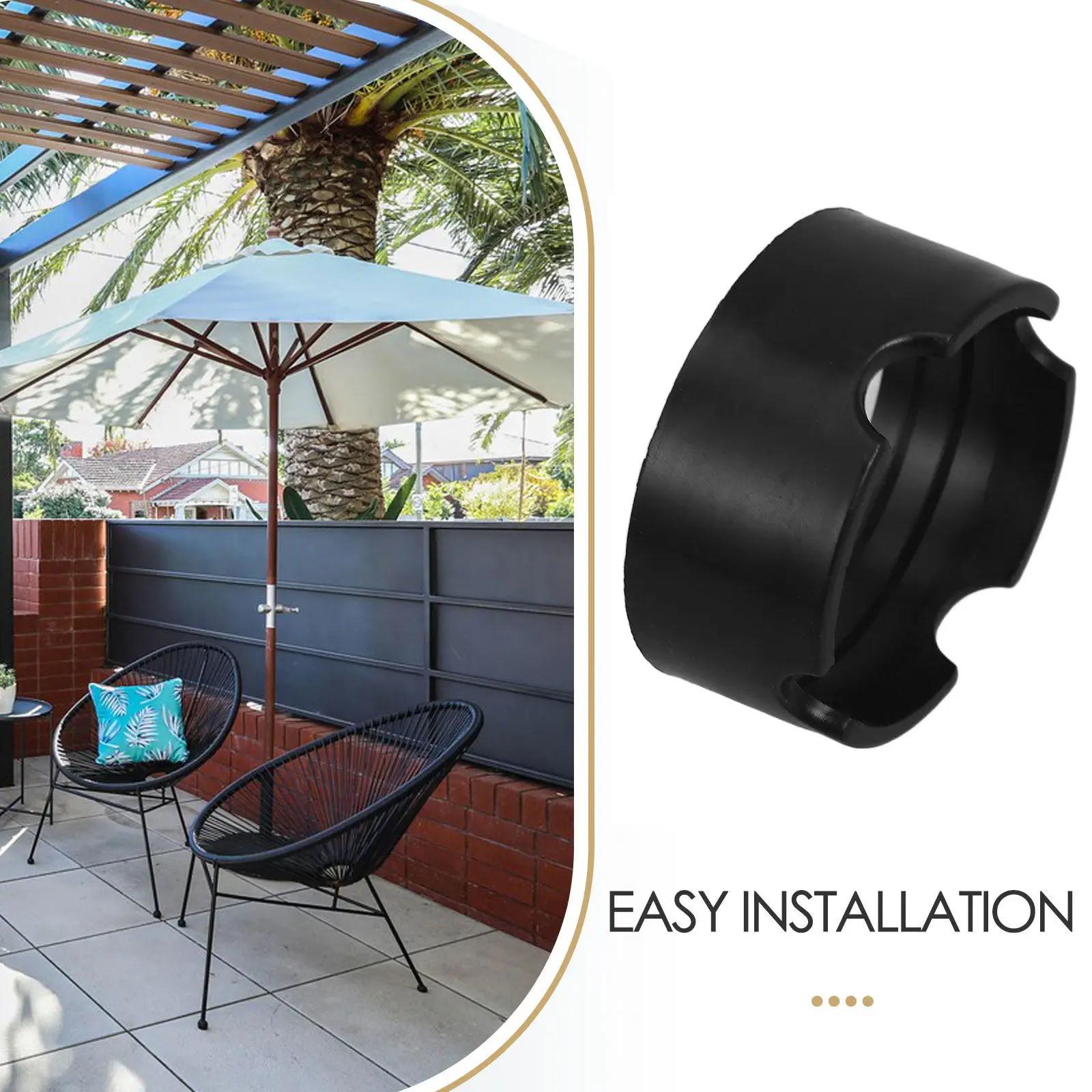Patio Umbrella Base Sleeve Heavy Duty Plastic Outdoor Umbrella Base Stand Holder for Deck Railing Mount Balcony Courtyard