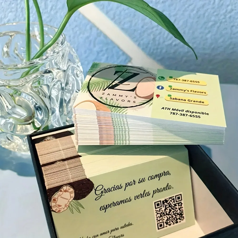 300g Double Sided Custom Business Cards 9*5.4cm Right Angle Free Design Personalized Logo Text For Company
