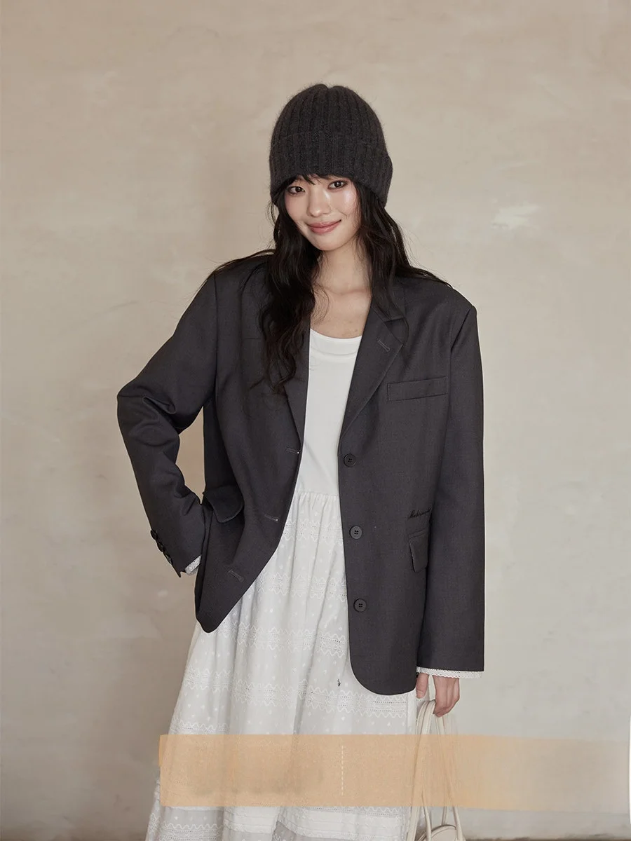 

Женское пальто Ele Deep ey Suit Jaet, весна 2026, новинка от Ximen, модное, уникальное, в корейском стиле, высокого качества