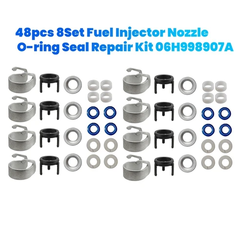 Imagen 2 del producto 48 piezas/8 juegos Kit de reparación de sello de junta tórica de inyector de combustible 06H 998907 A para A3 A4 A5 A6 Q5 VW Golf Jetta CC 1,8 2.0T 06J 998907 A