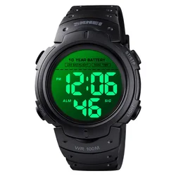 SKMEI Men 2 Time 10 Year Battery Alarm Clock reloj hombre Sport Fitness Watches Mens Digital 100M Waterproof Wrist Watch