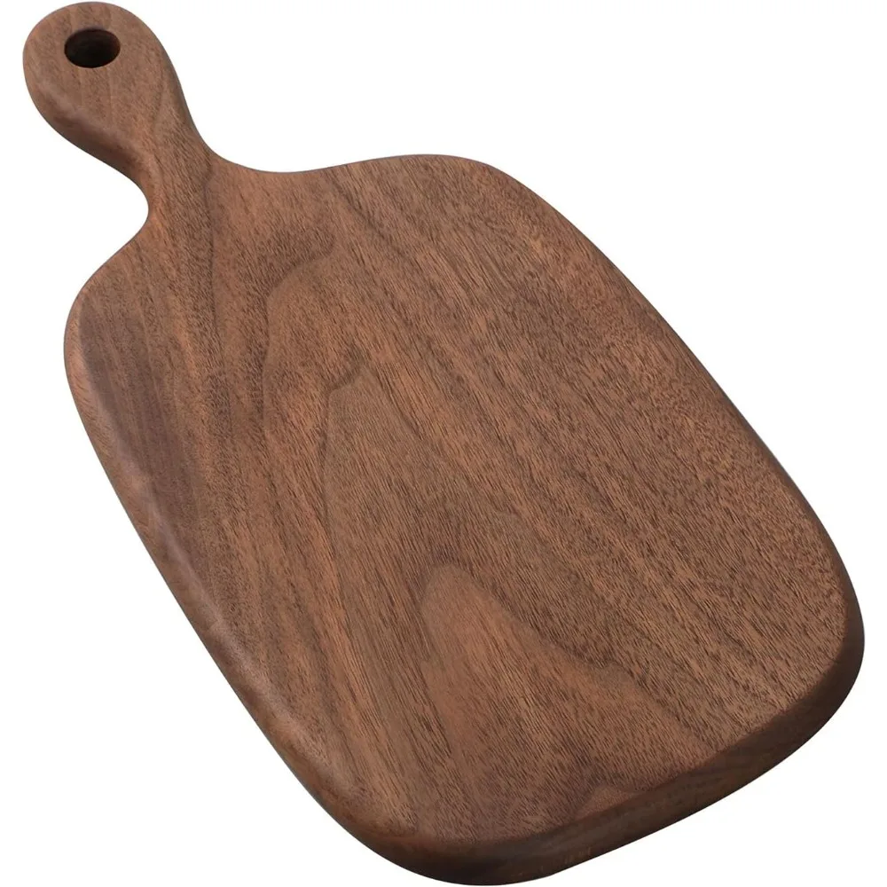 

Small Cutting Board with Handle, Walnut Wooden Chopping Boards for Bread, Vegetables & Fruits, Dinner Cheese Board with Hole