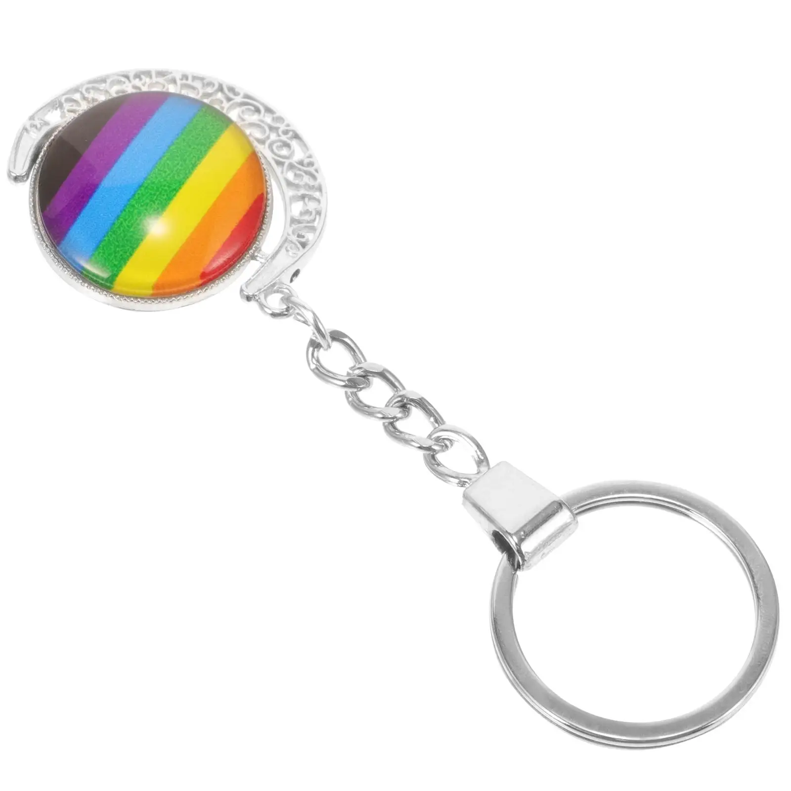 

Rainbow Keychain Purses Pendant Charms Car Backpack Keyring Zinc Alloy Lightweight Fashionable Romantic Gifts Hanging