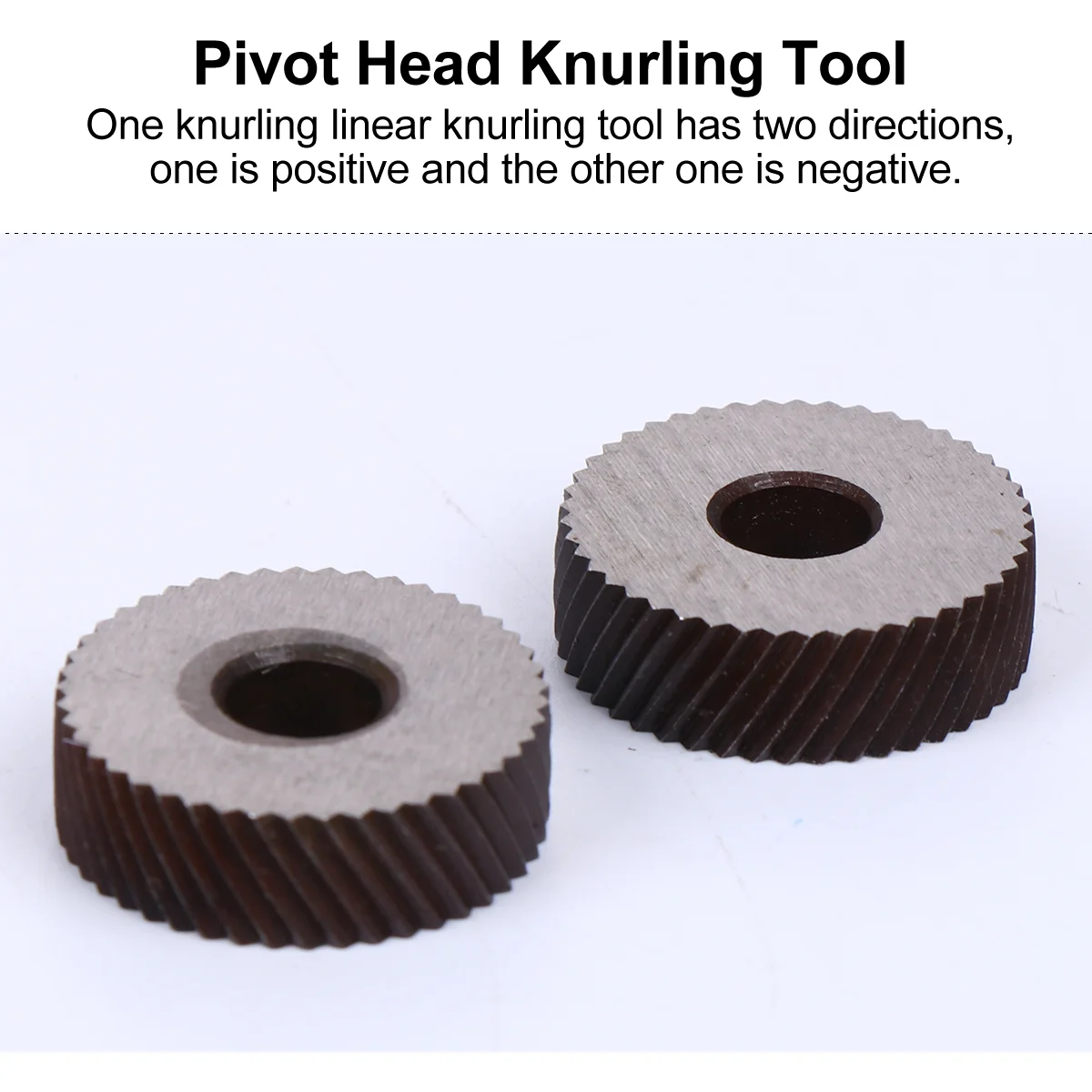 Knurls Knurling Wheel Pivot Head Tool Two Wheels Brake Lathe Machine Black Steel Diagonal