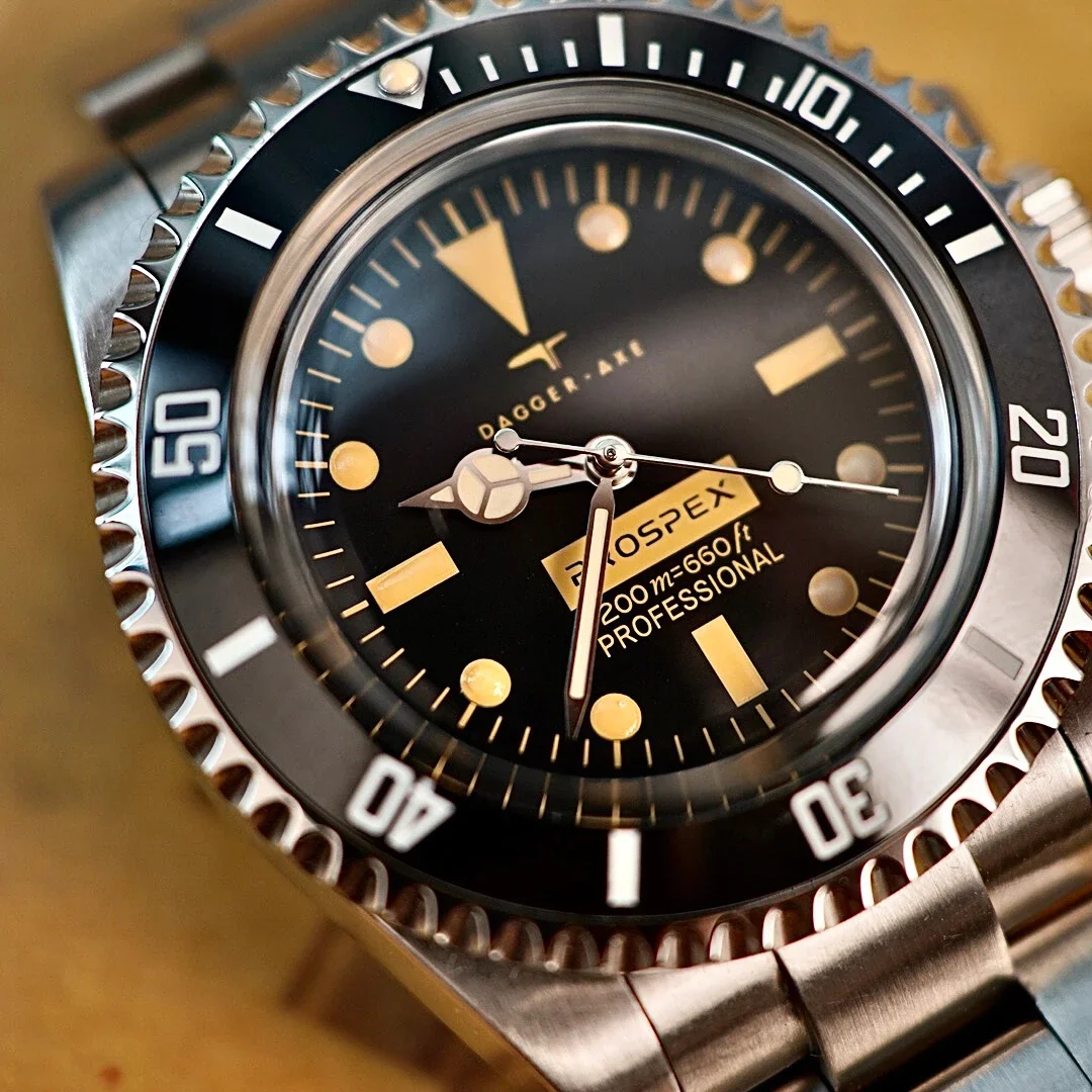 DAGGER-relógio de vidro safira impermeável, vintage relógios clássicos, movimento automático, mecânico, luminoso, NH35, 100m