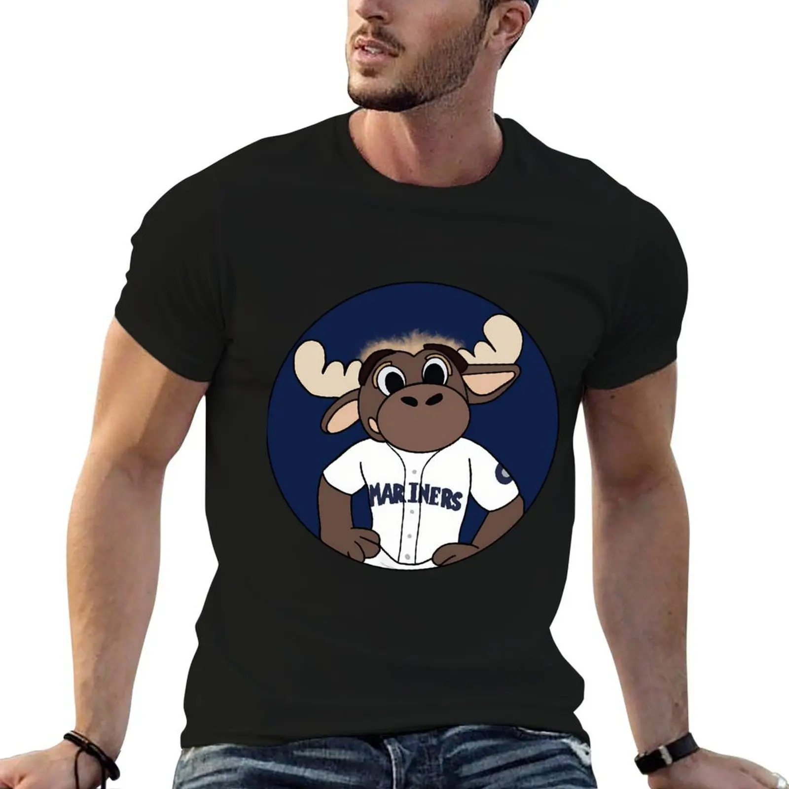 

Baseball Team Moose T-Shirt man t shirt luxury man t shirts cotton T-Shirt