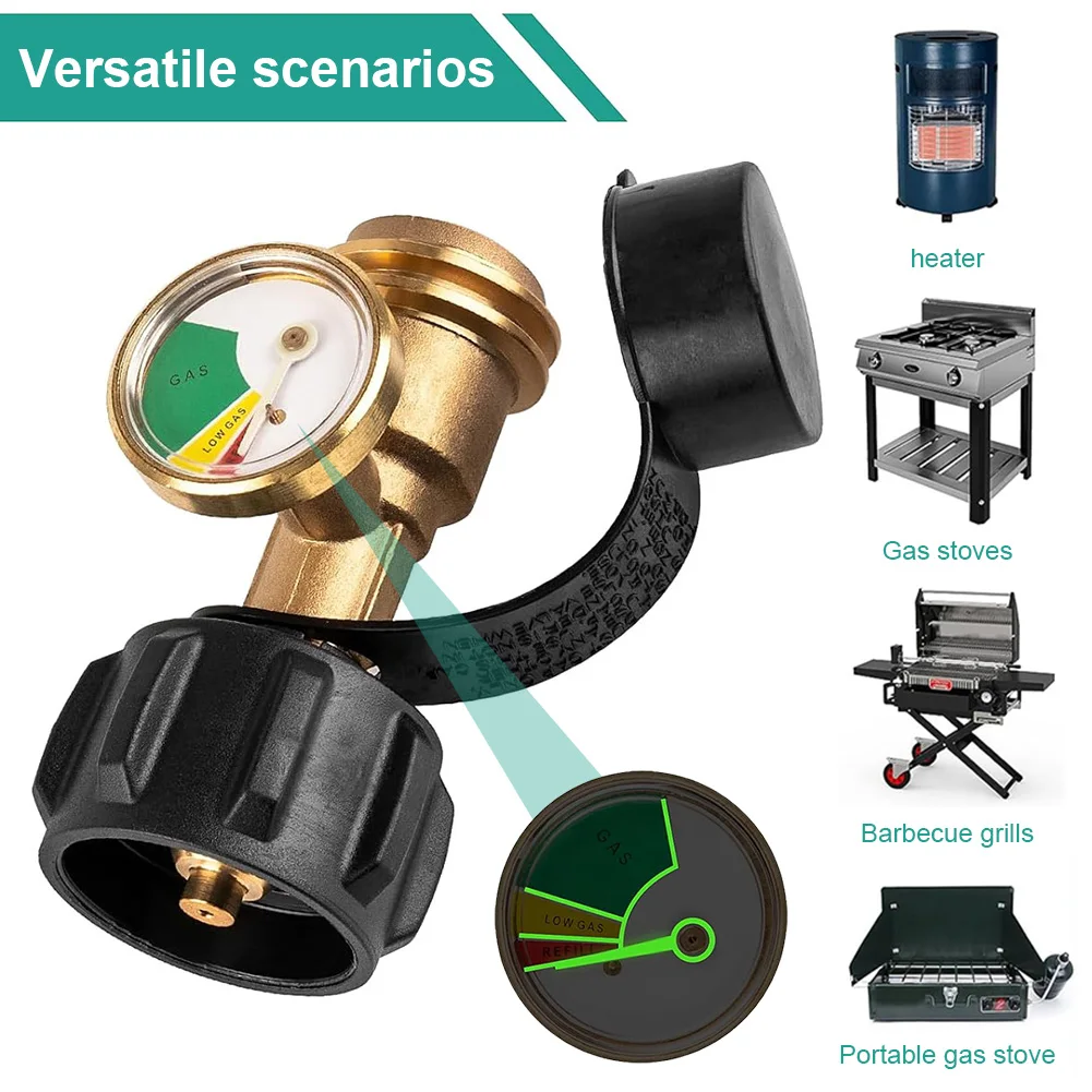 เกจวัดระดับถังโพรเพน เกจวัดโพรเพนอเนกประสงค์ อะแดปเตอร์เกจวัดโพรเพน เกจวัดแก๊สโพรเพนทองเหลืองสำหรับเครื่องทำความร้อนรถบ้าน