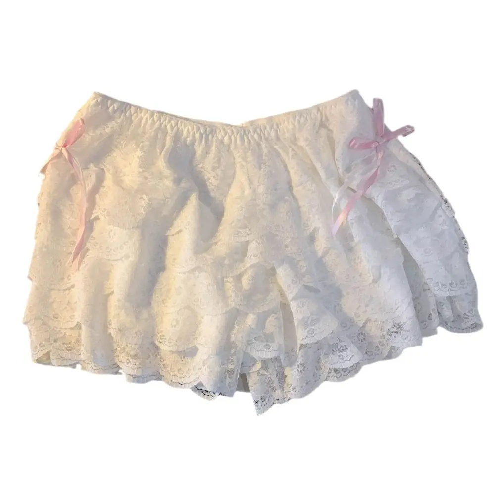Short de sécurité multi-couches en dentelle style JK Lolita, à volants, anti-transparence, coupe ample, pour l'été, sous-vêtement pour femme