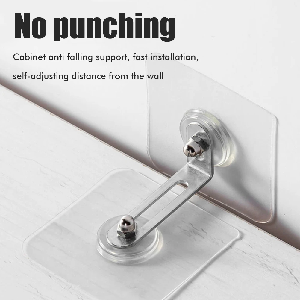 4pcs/set TV Cabinet Fixed Prevent Dumping Device Punch-free Furniture Anti-falling Fixture for Sideboards and Cabinets