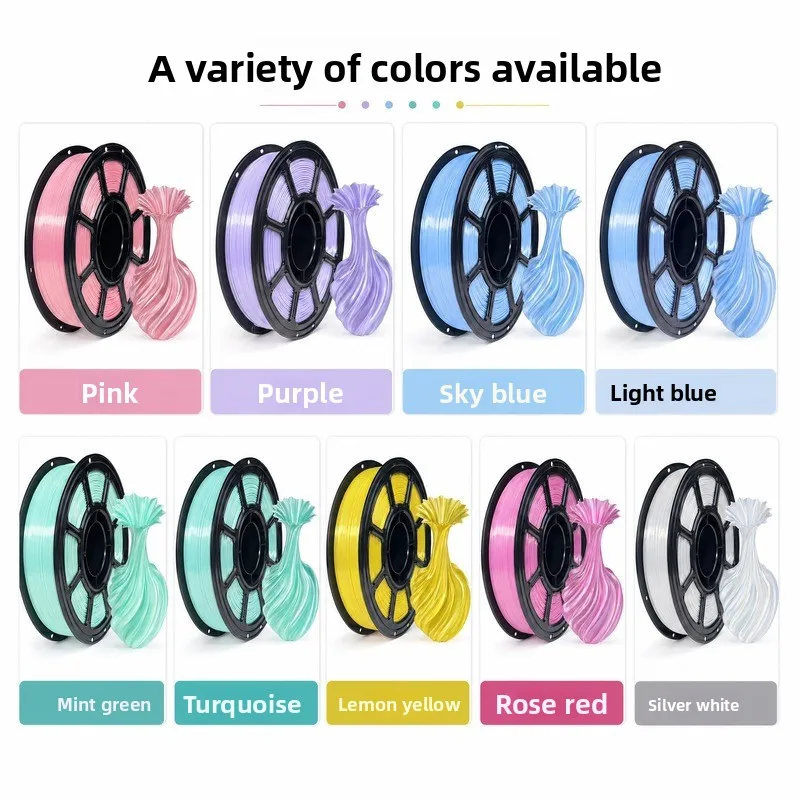 1KG Silk PLA Macaron Series 3D Printer Filament, Eco-Friendly Low Saturation, Smooth Feeding, Nozzle Clog Free, Pure Filament,