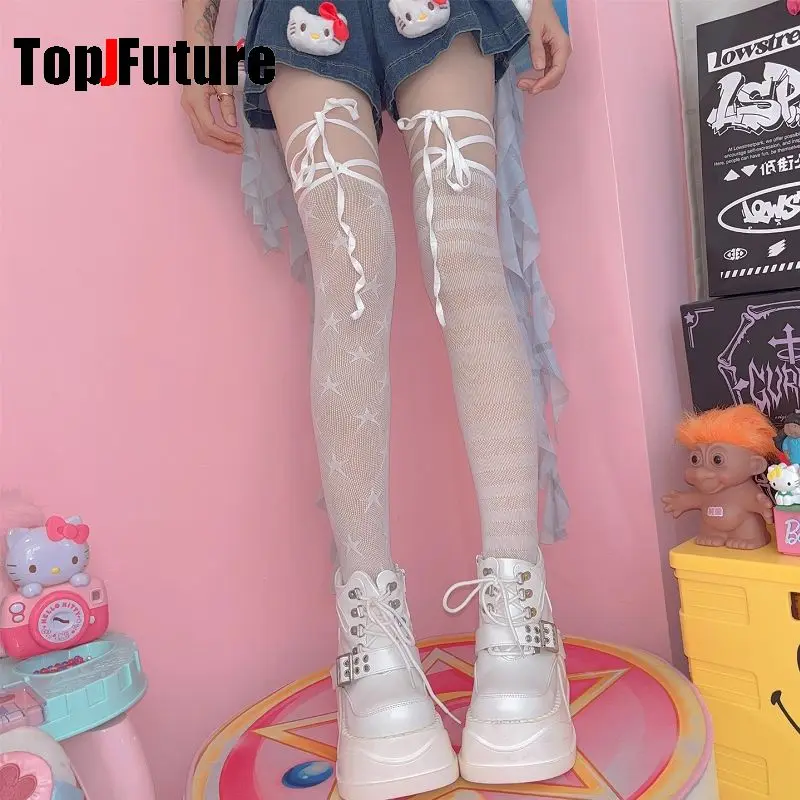 اليابانية Y2K فتاة حار الجوف مشبك شخصية عصرية ثقافة فرعية القوطية لوليتا جوارب خمر مهرجان الموسيقى خلع الملابس #6