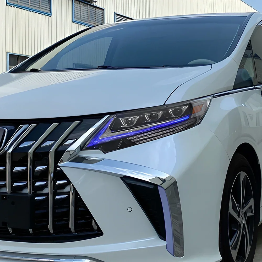 혼다 오디세이 2015-2021 LED 자동차 헤드라이트 업그레이드 3 프로젝터 렌즈 액세서리 용 다이나믹 스 트리머 자동차 전면 램프 어셈블리